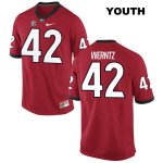 Youth Georgia Bulldogs NCAA #42 Mitchell Werntz Nike Stitched Red Authentic College Football Jersey HBU2054UV